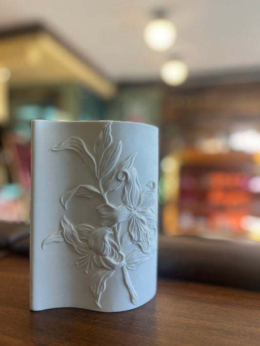 Vintage White Flower Vase, Japan