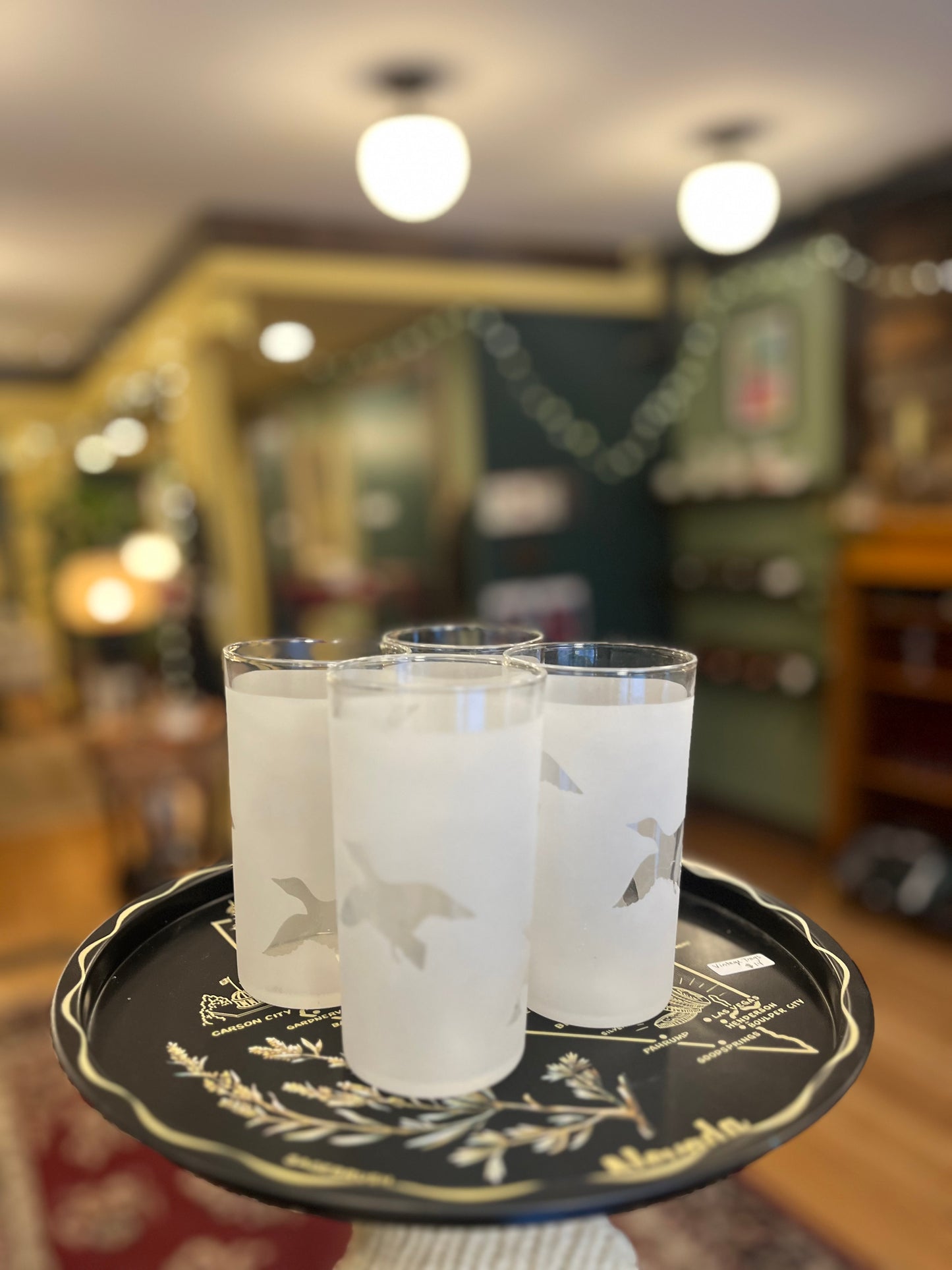 Vintage duck glass, frosted