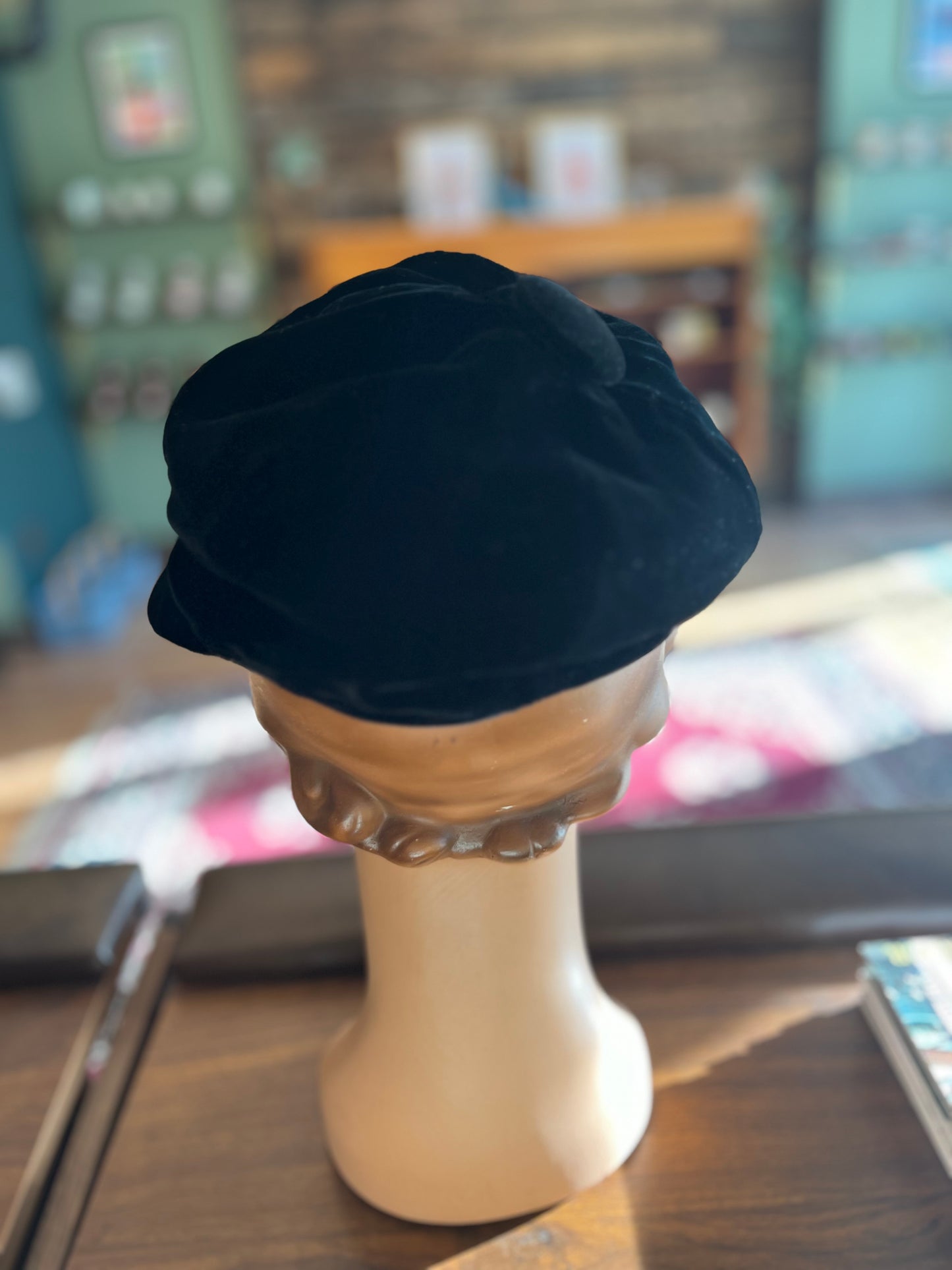 Vintage 70’s Black Velvet Cap