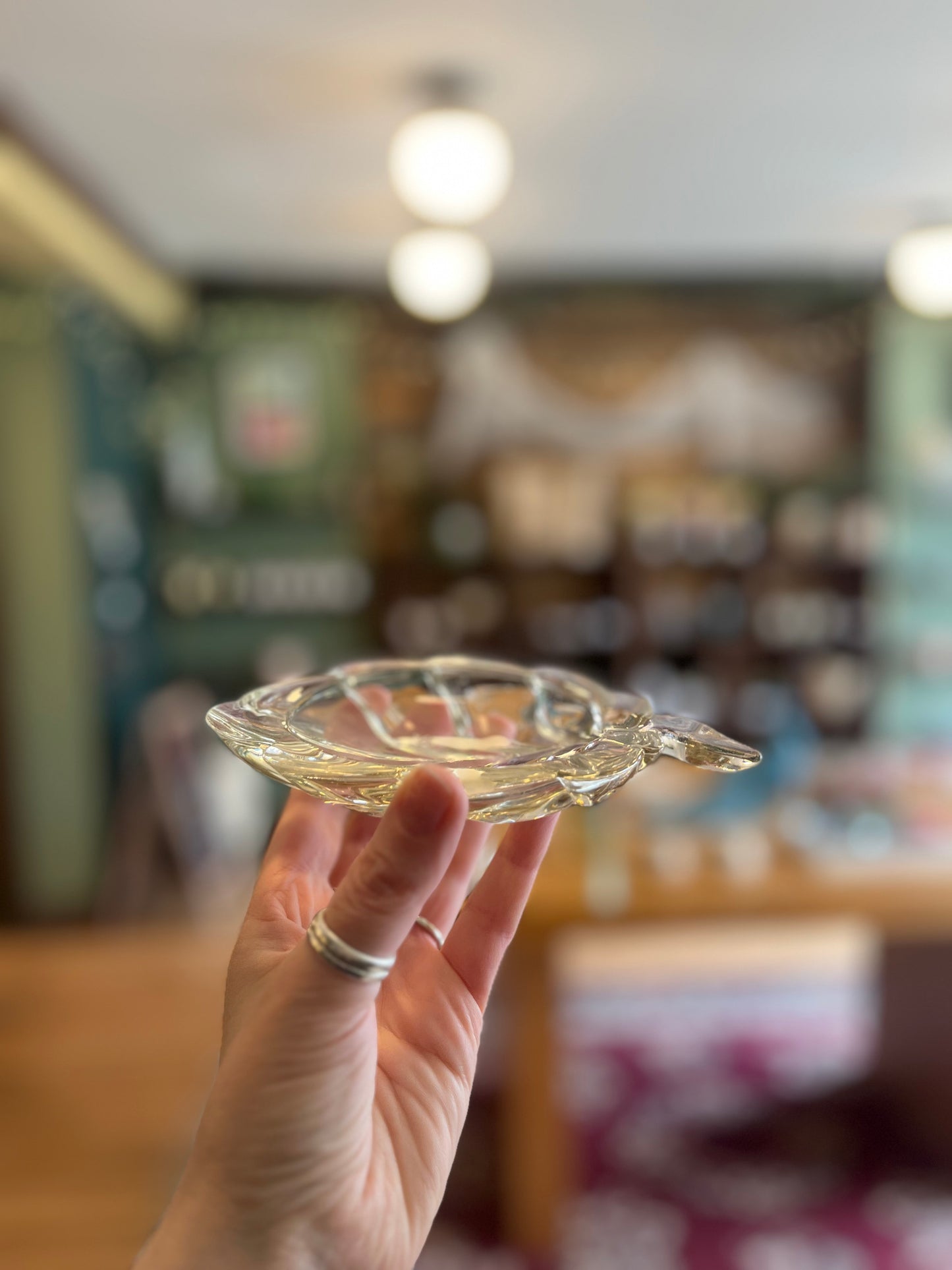Vintage glass leaf dish