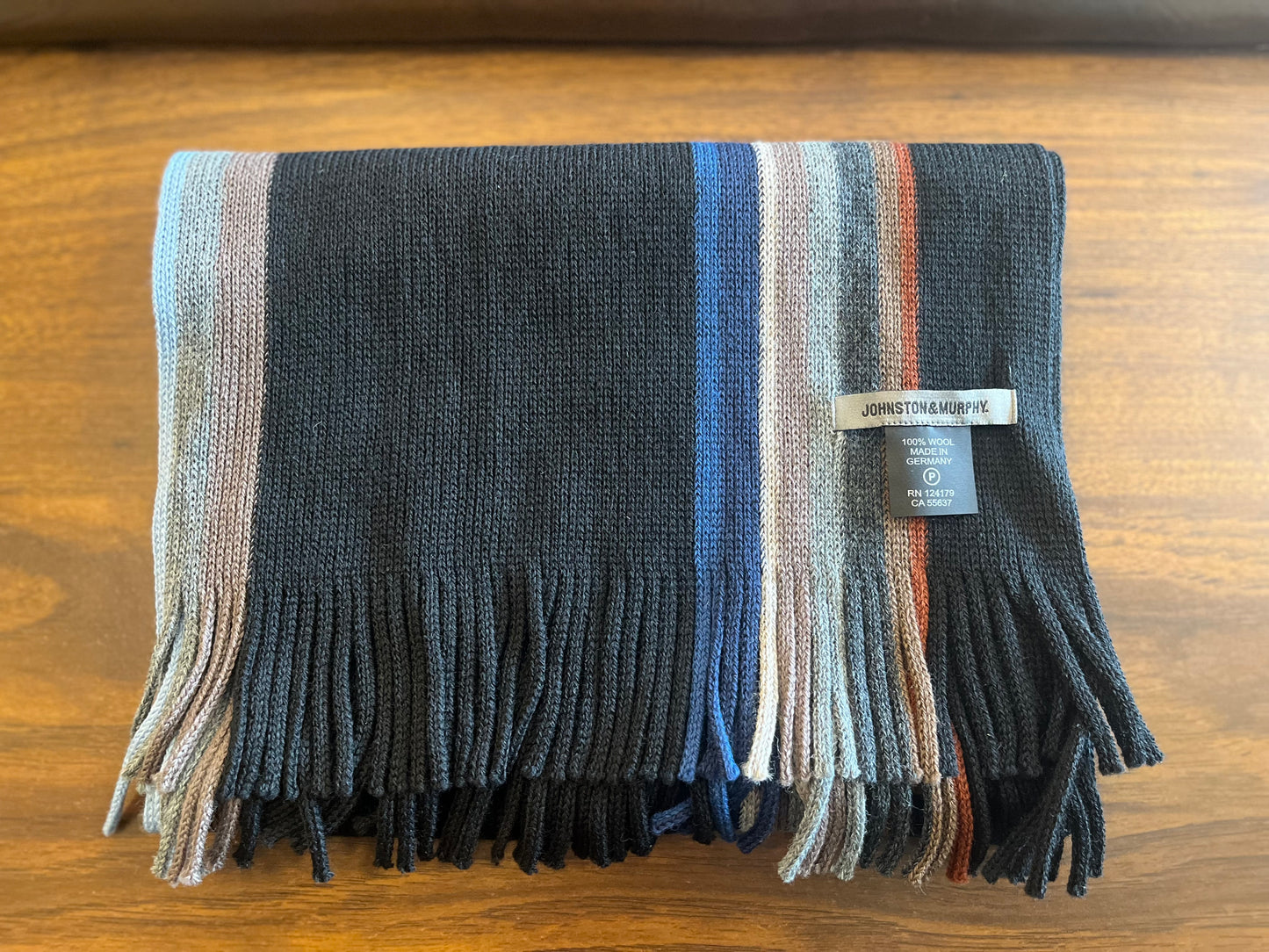 Sale!  Johnston & Murphy Wool Striped Scarf