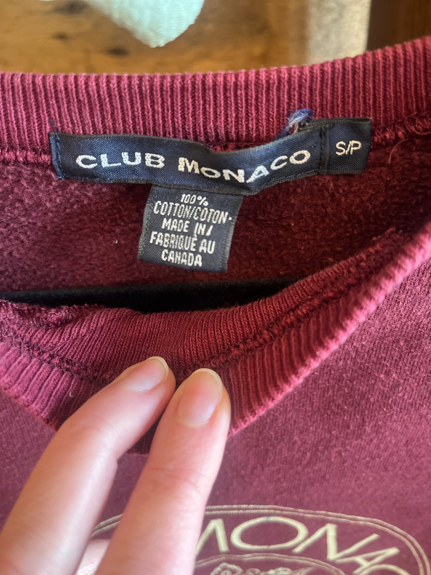 Vintage 90’s Maroon club Monaco sweatshirt, med/lrg