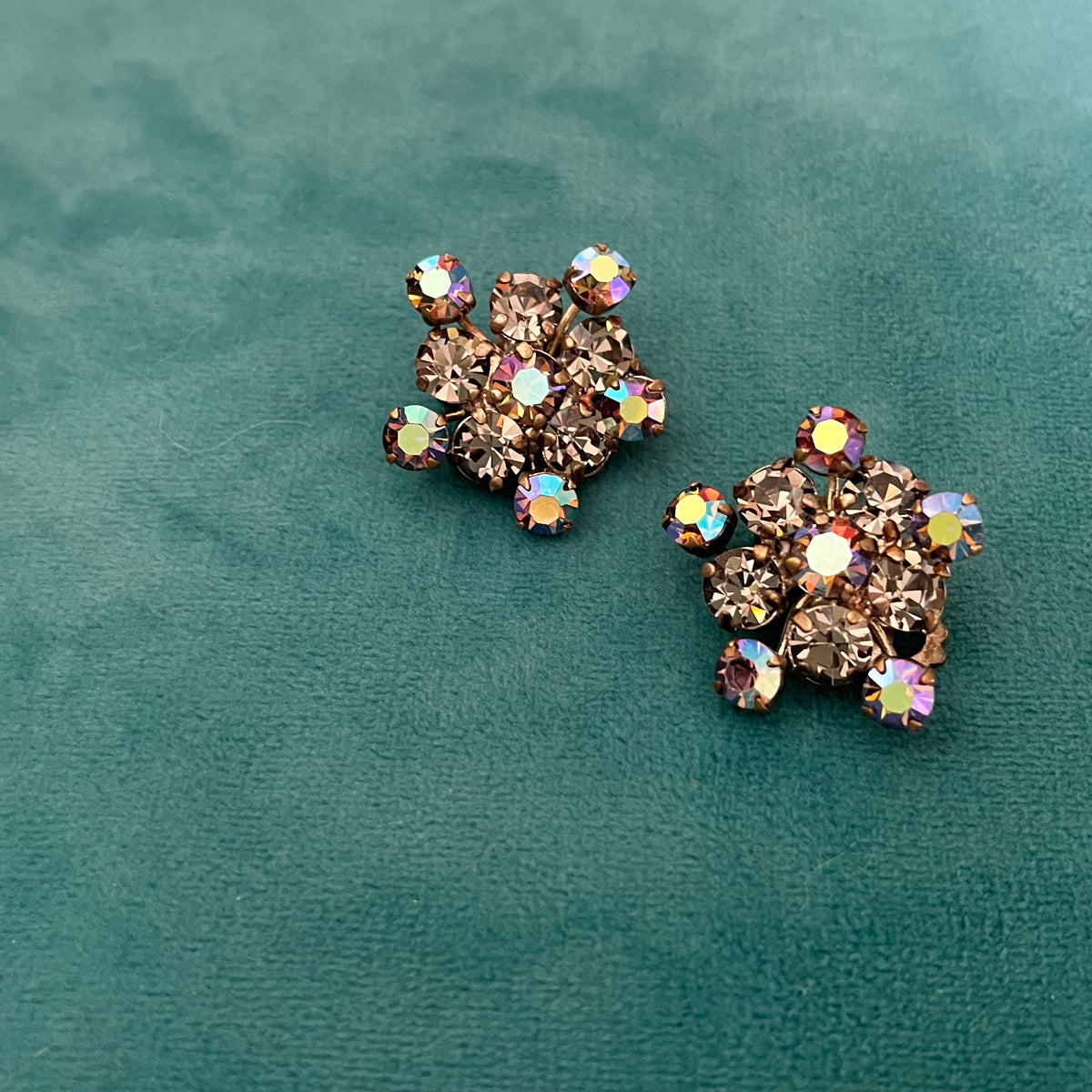 Vintage 1940’s Austrian Rhinestone Clip-on Earrings