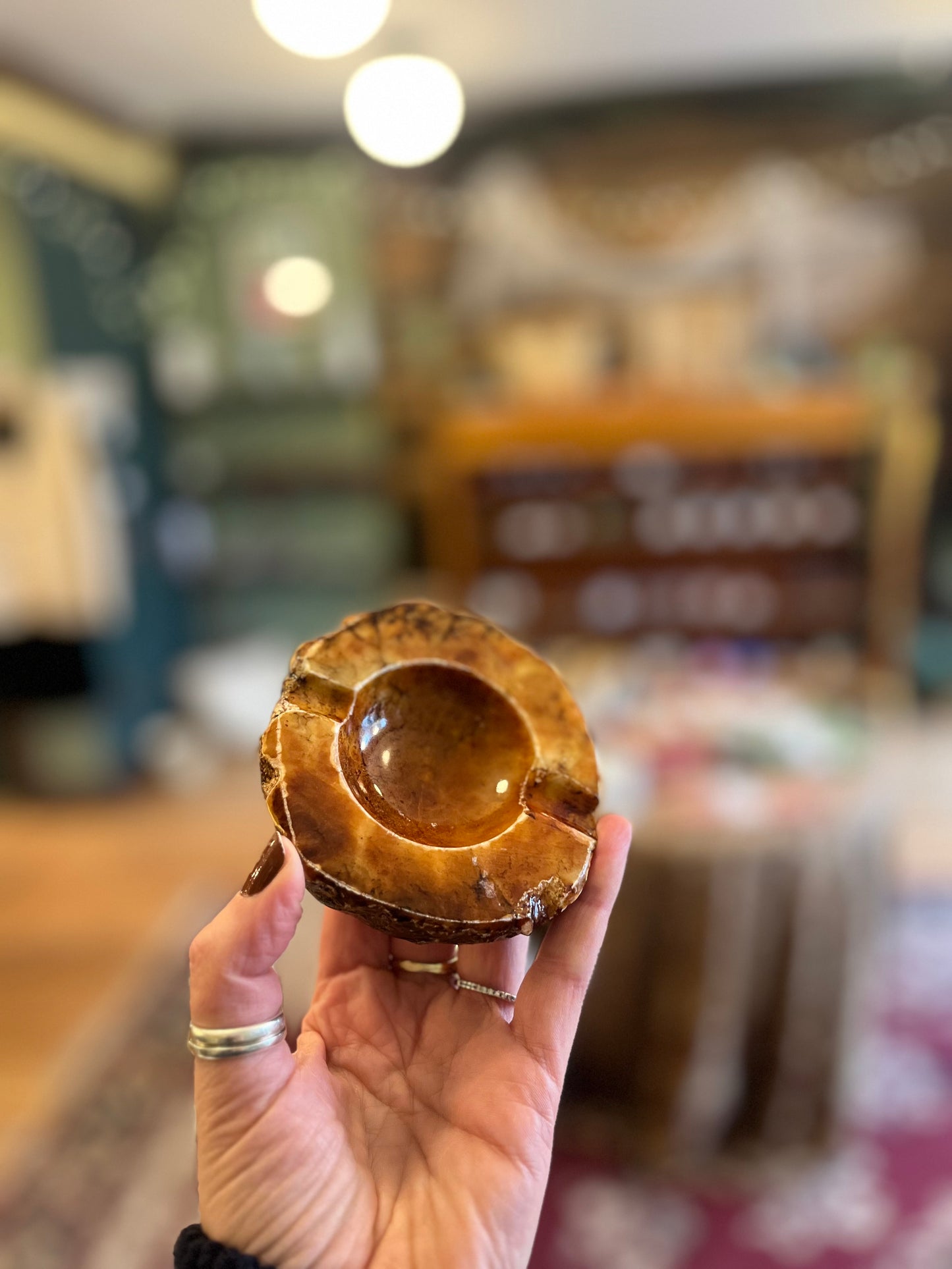 Small vintage stone ashtray