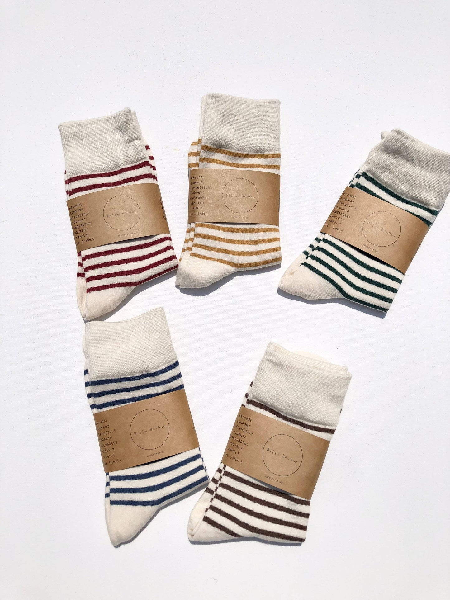Billy Bamboo thin colour stripe socks