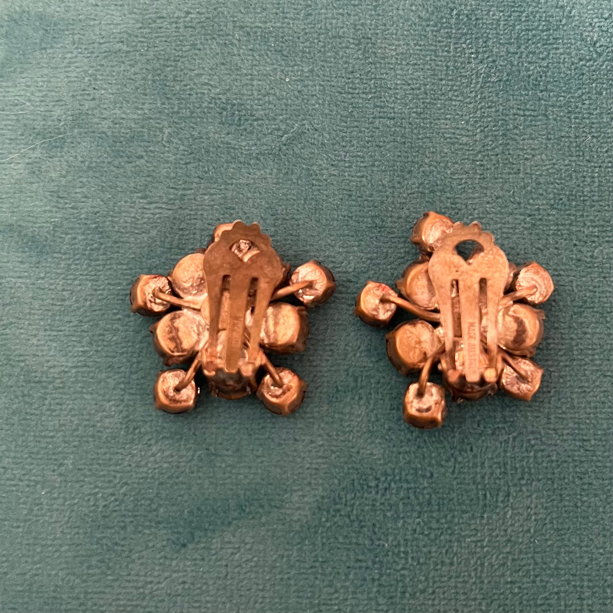 Vintage 1940’s Austrian Rhinestone Clip-on Earrings