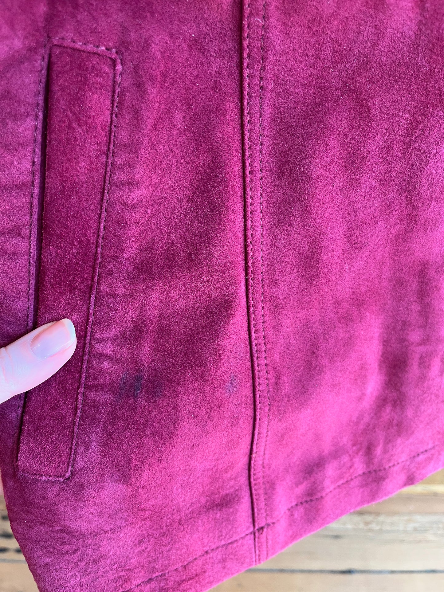 Non vintage Danier red suede jacket, large