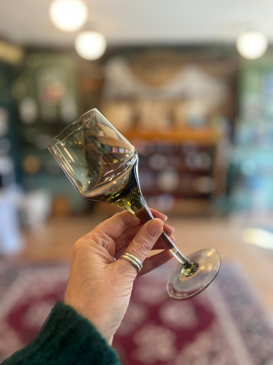 Vintage smoked glass port glasses