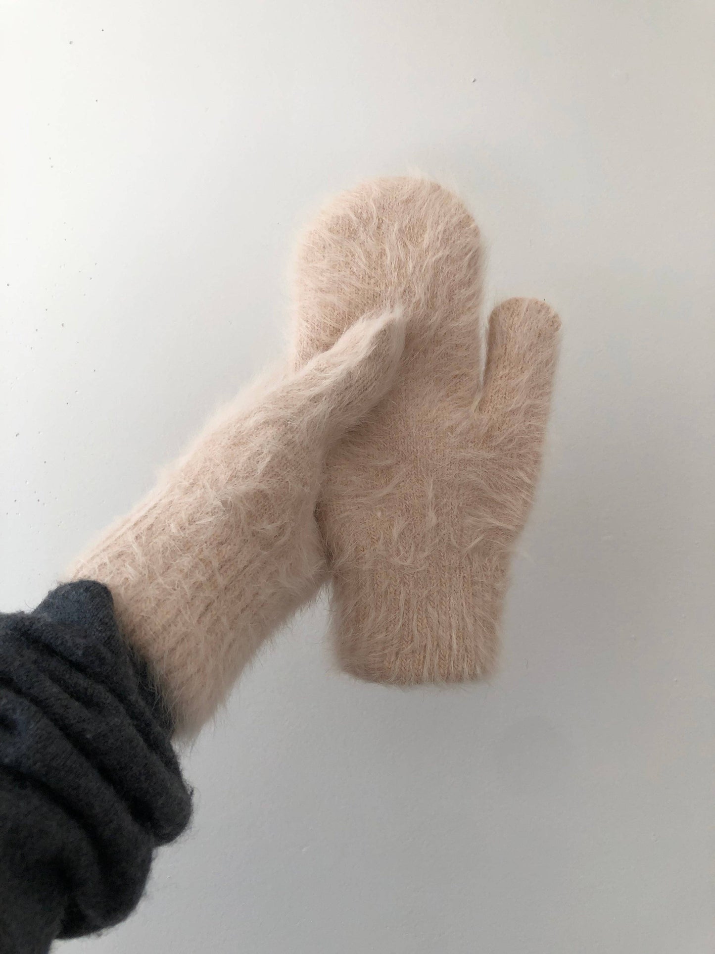 Billy Bamboo fluffy angora mittens