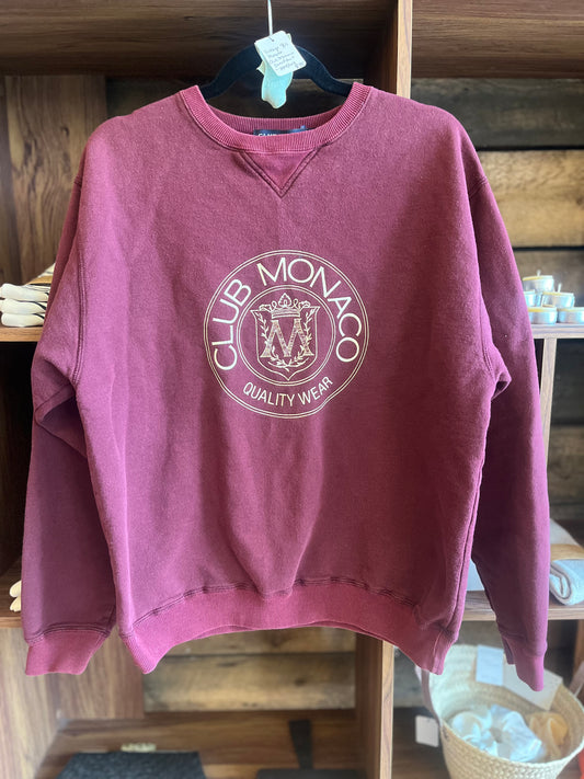 Vintage 90’s Maroon club Monaco sweatshirt, med/lrg