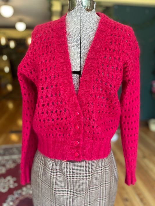 Vintage Hot Pink J.G. Hook Cardi, S/M