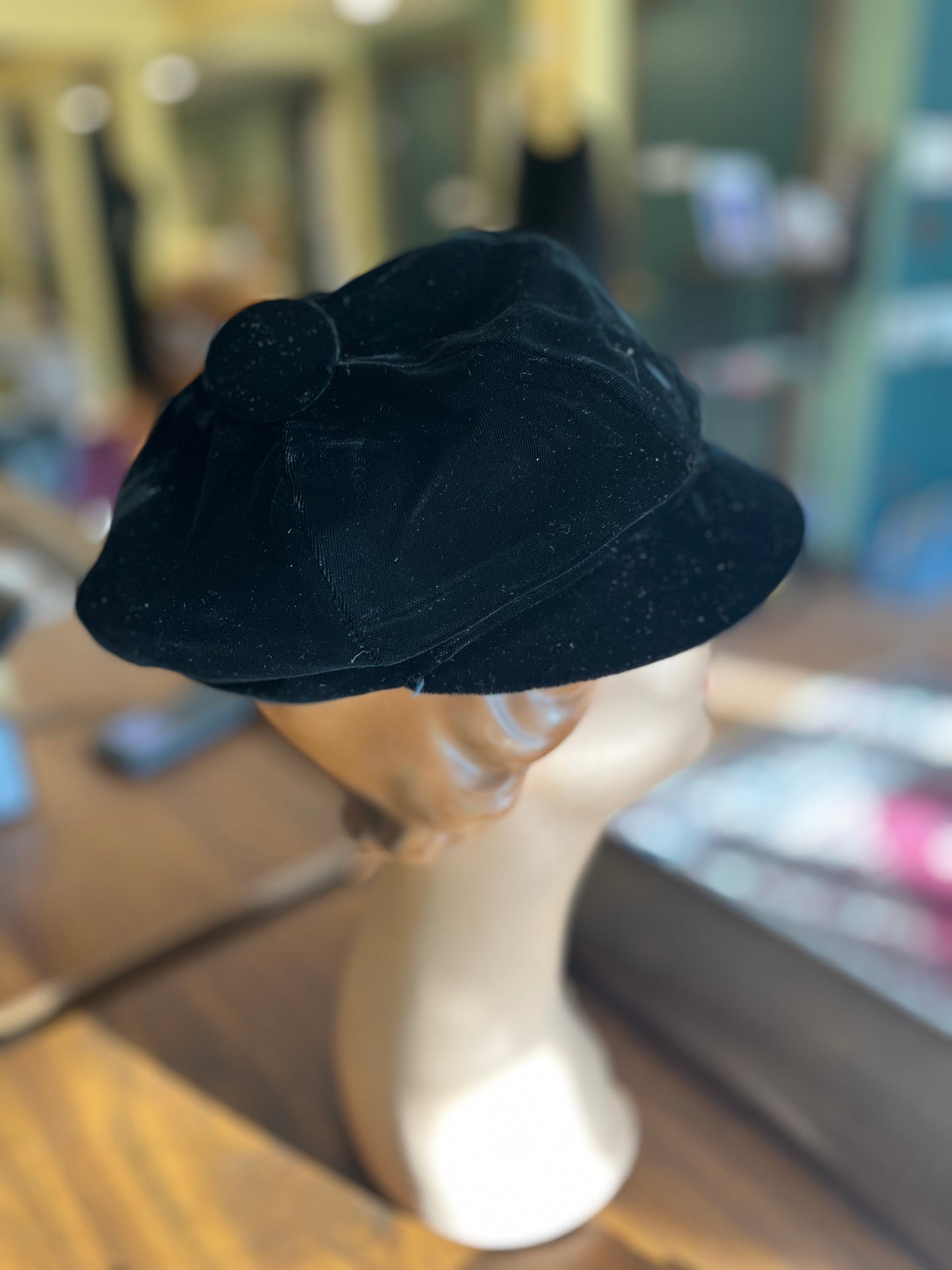 Vintage 70’s Black Velvet Cap