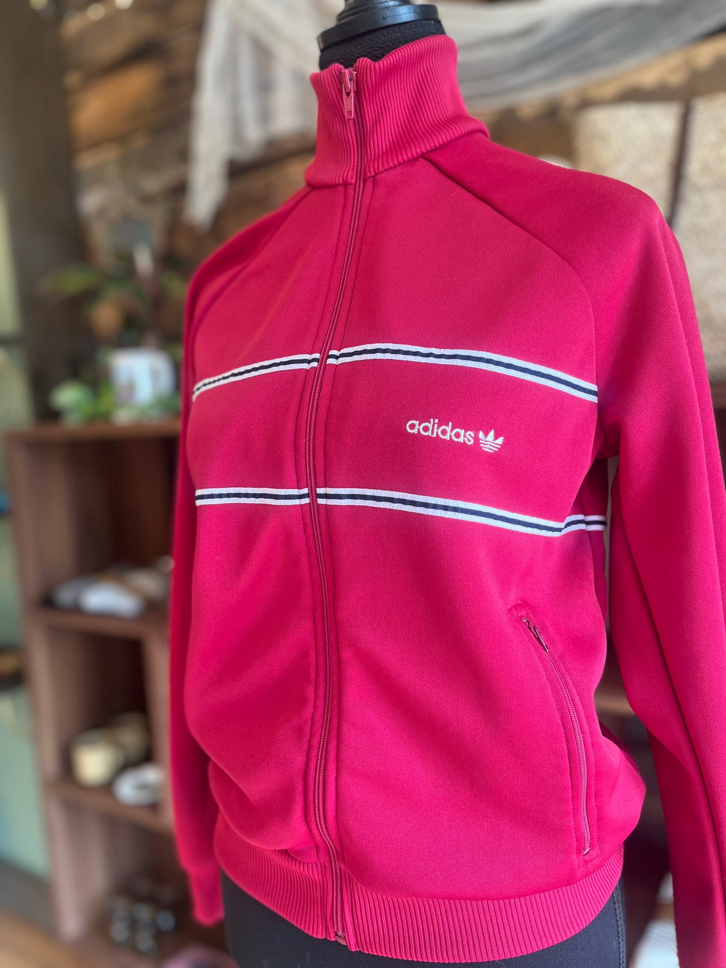 Vintage Adidas maroon jacket, small