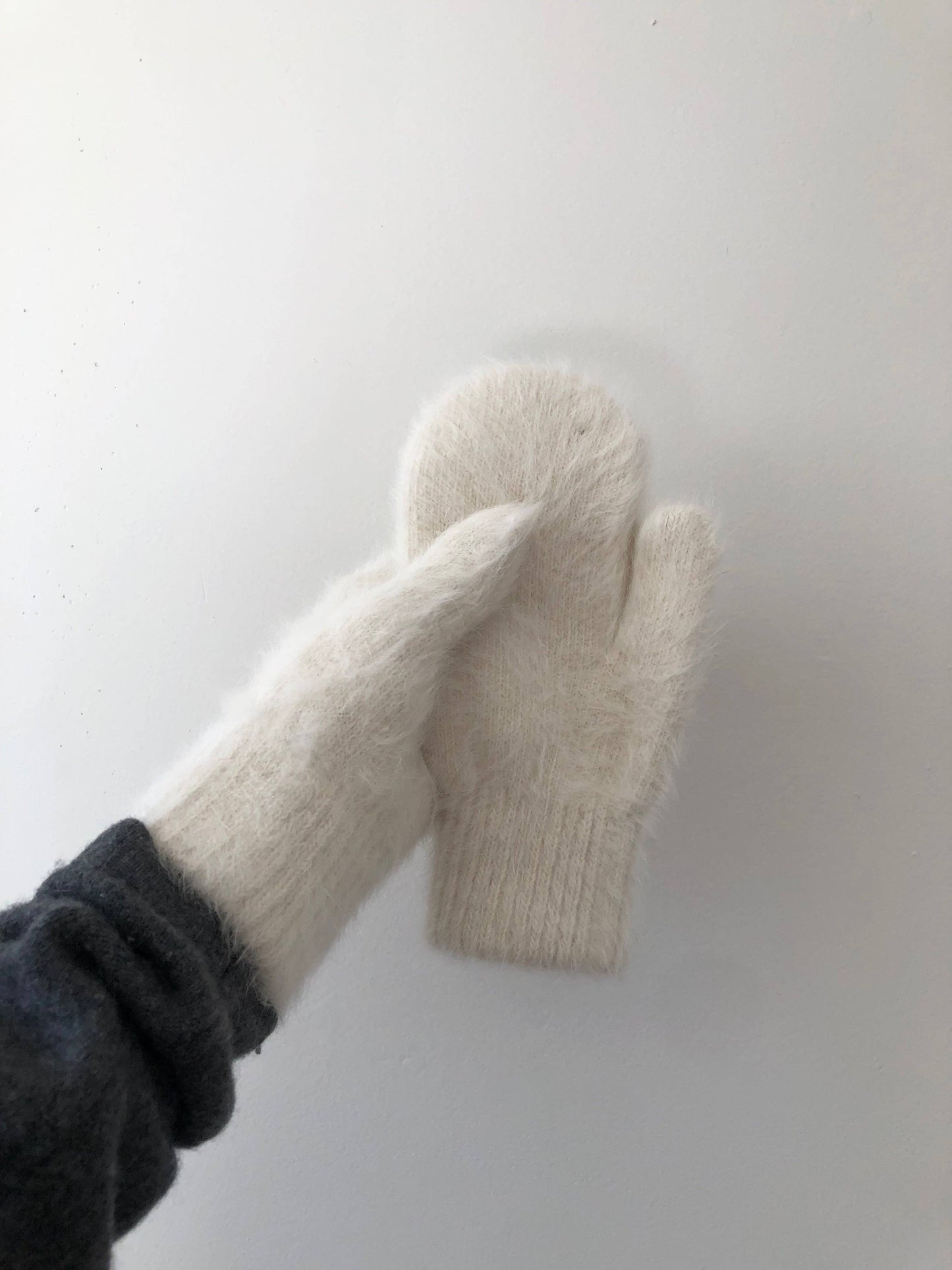 Billy Bamboo fluffy angora mittens