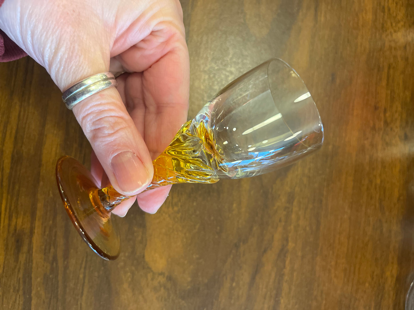 Vintage golden Liqueur Glasses pair