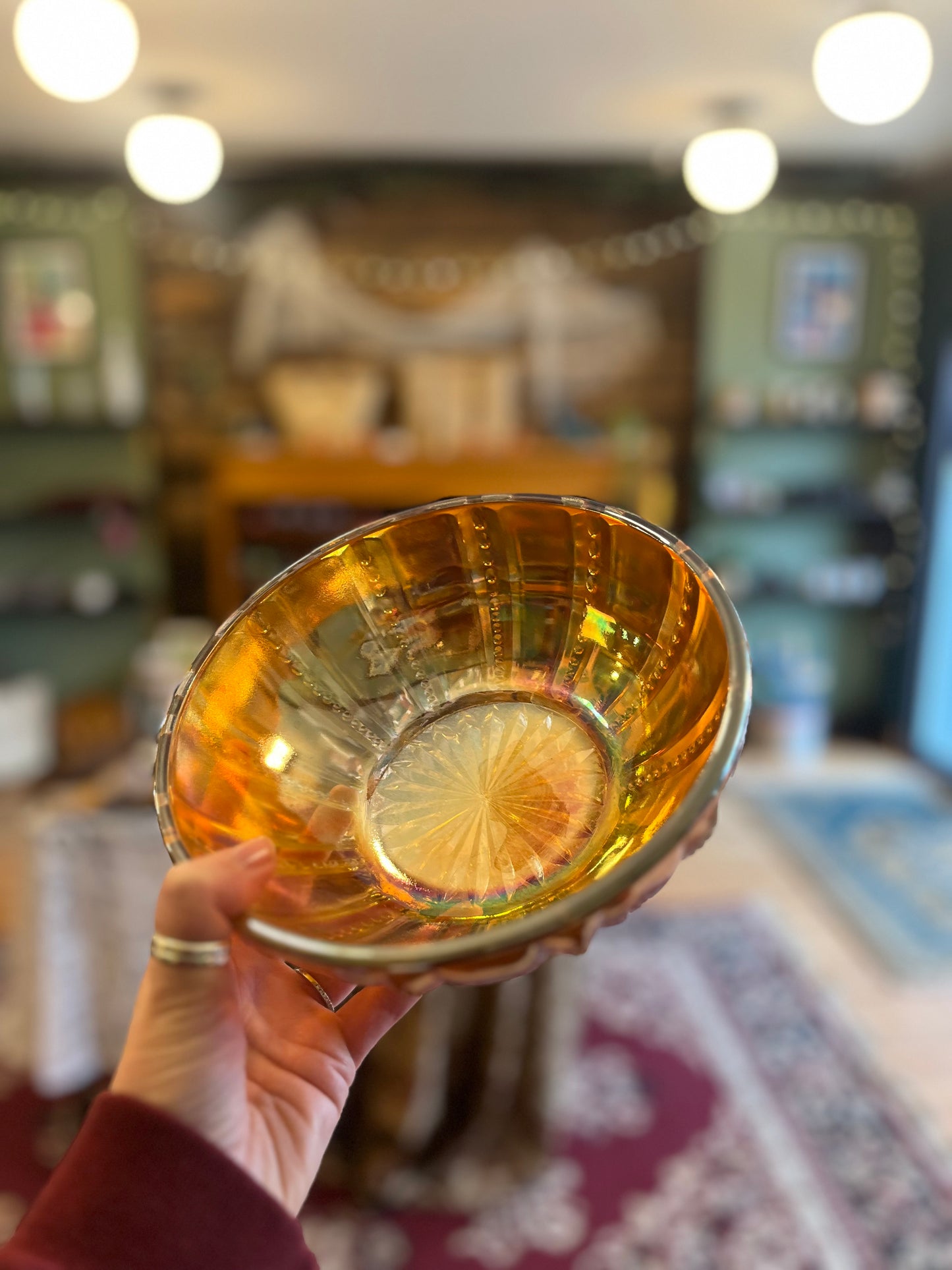 Vintage carnival glass bowl