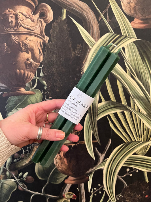 Five of Hearts Beeswax Hexi Pair, Pine