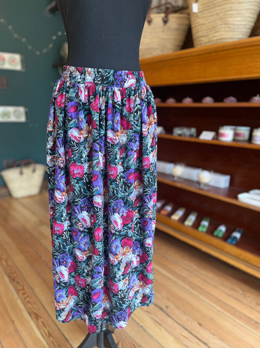Vintage 90’s Savannah Floral Skirt, S/M