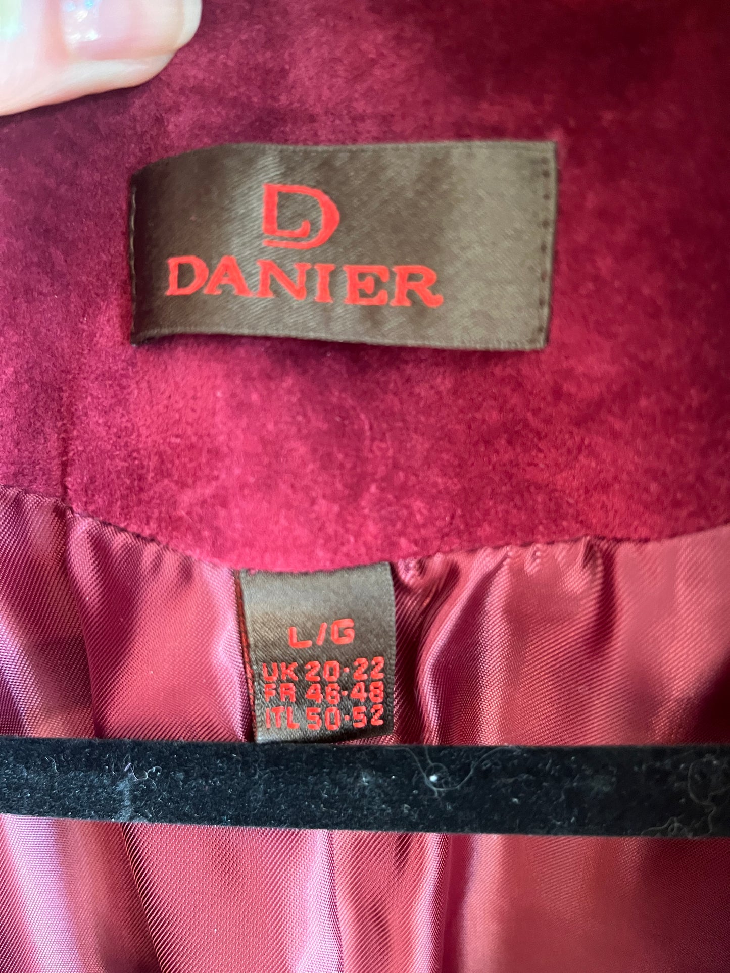 Non vintage Danier red suede jacket, large