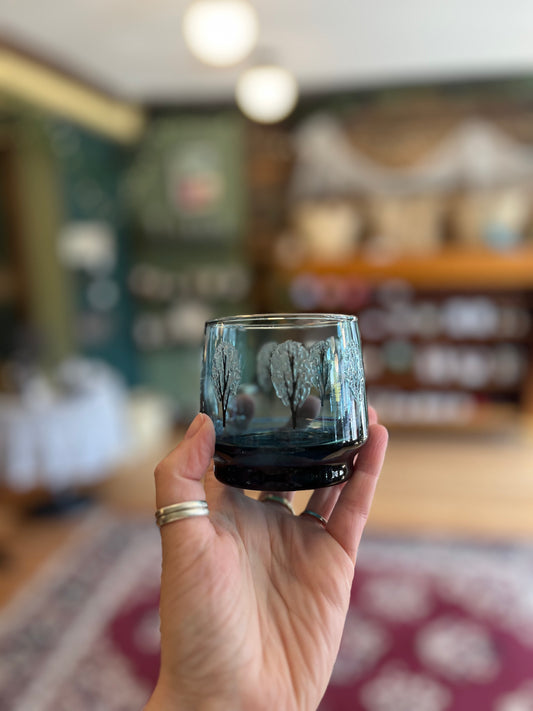 Vintage tree lowball glasses
