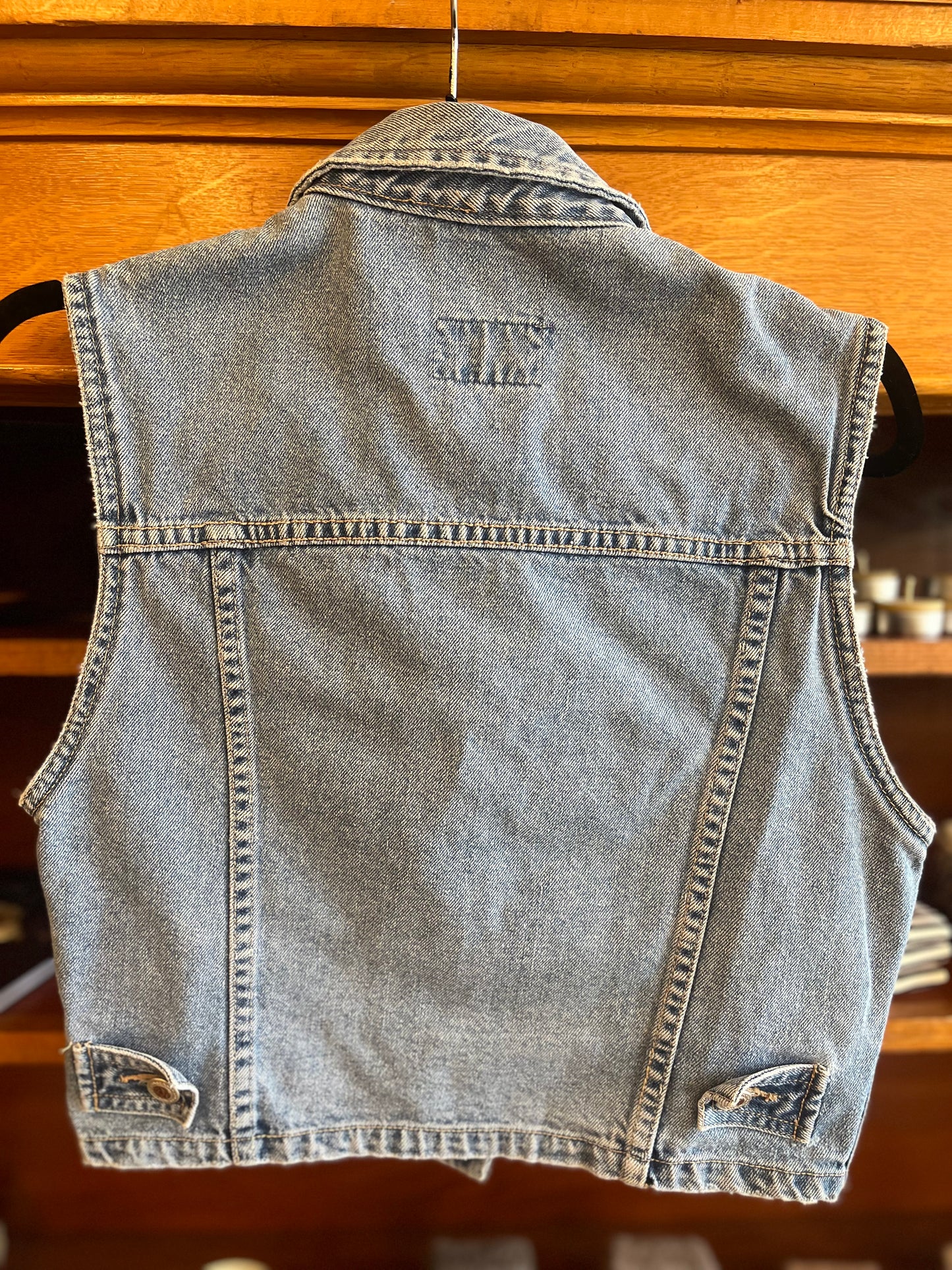 Vintage topaz denim vest, S/m