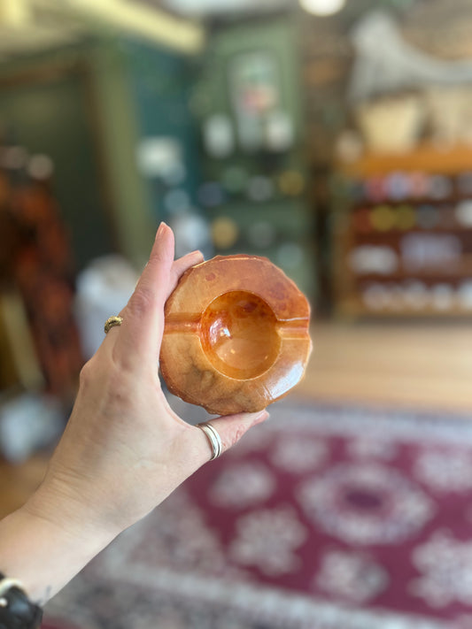 Orange stone ashtray