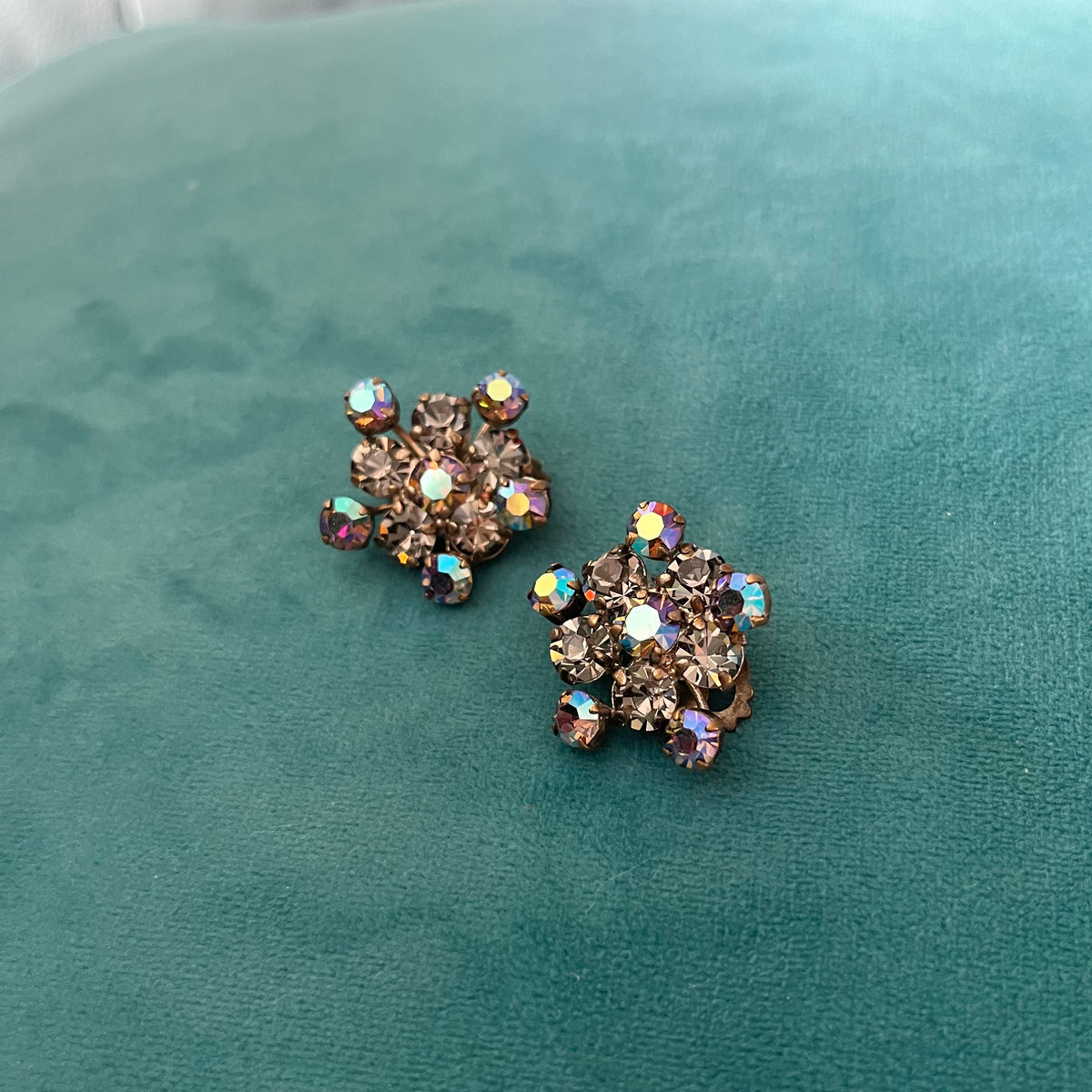 Vintage 1940’s Austrian Rhinestone Clip-on Earrings