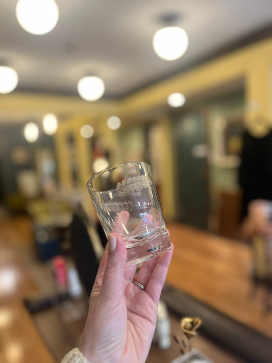 Vintage Etched Leaf Tumblers