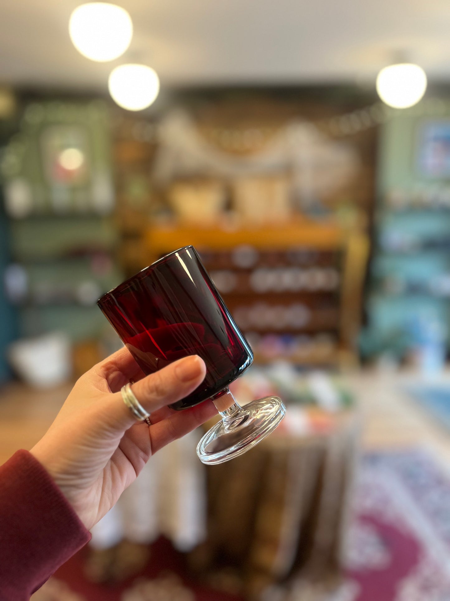 Vintage Ruby Red Wine Glasses