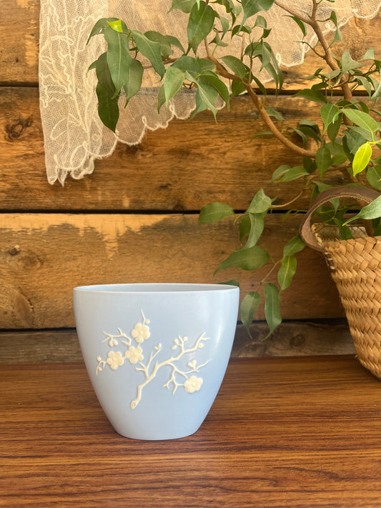 Spode blue cherry blossom vase
