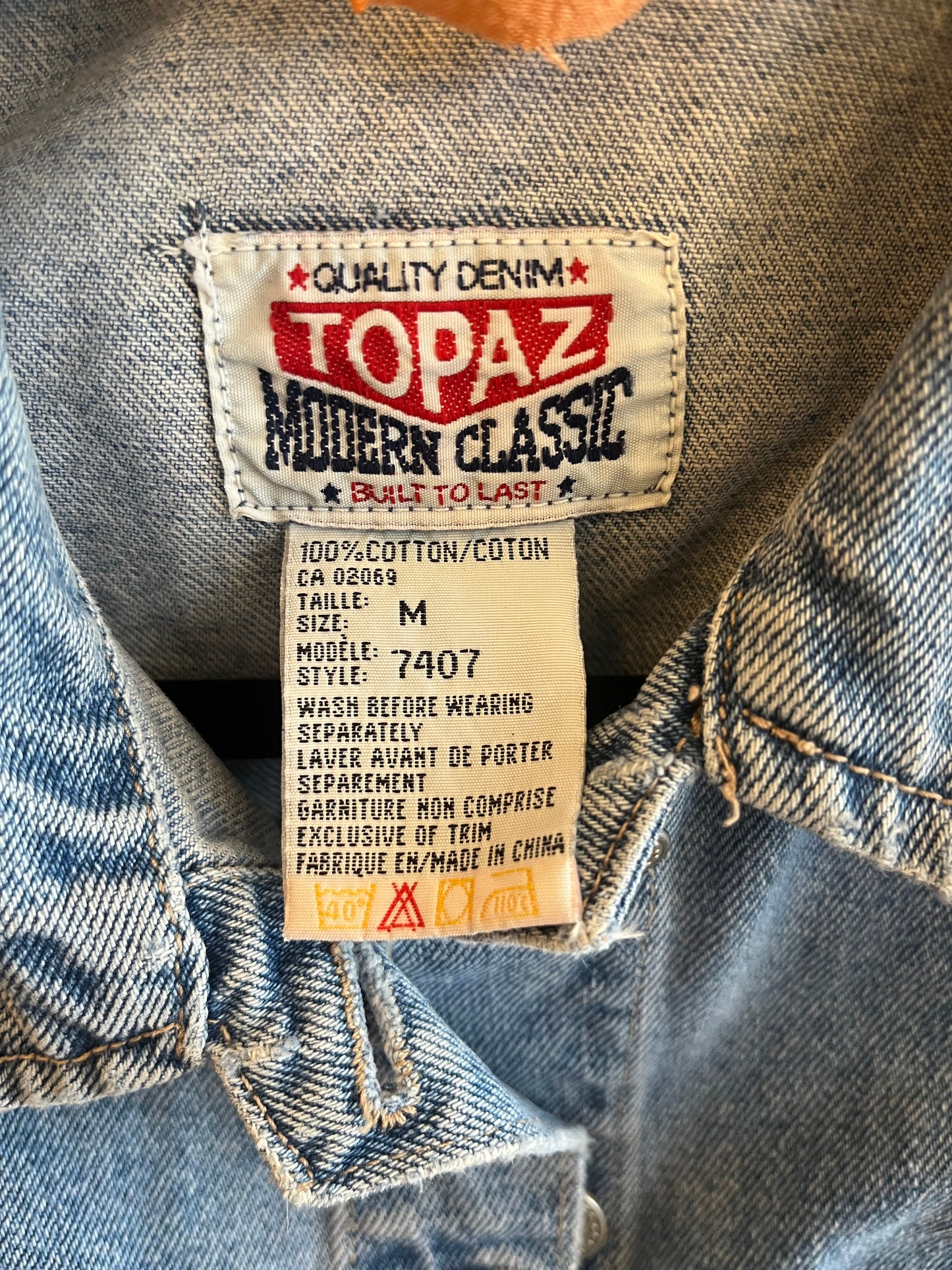Vintage topaz denim vest, S/m