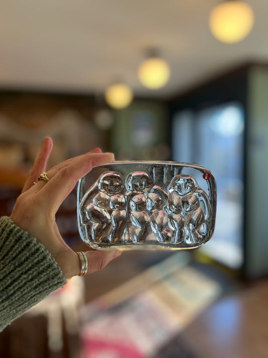 Vintage Iittala glass art decoration paperweight