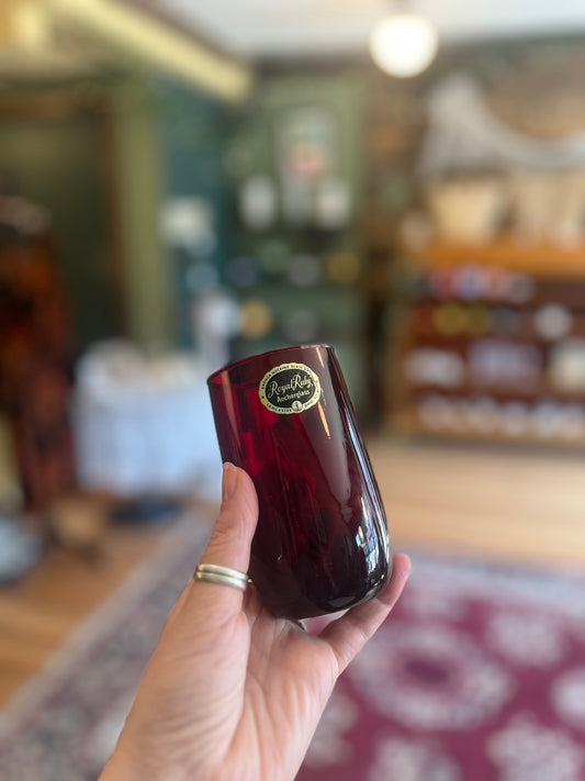 Royal Ruby Anchorglass, set of 2