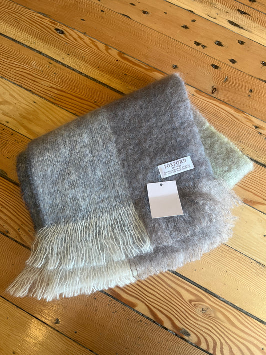 Foxford mohair scarf - brown & grey