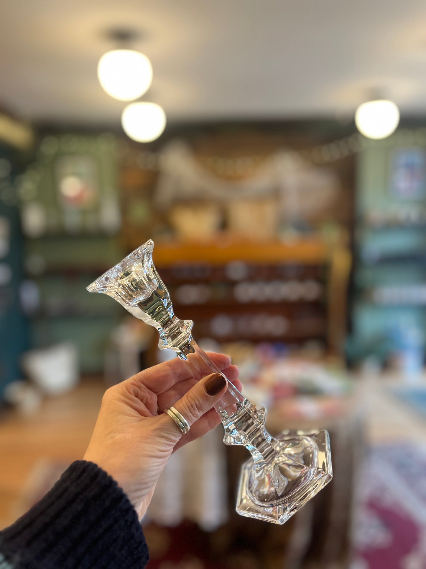 Glass candlestick, tall