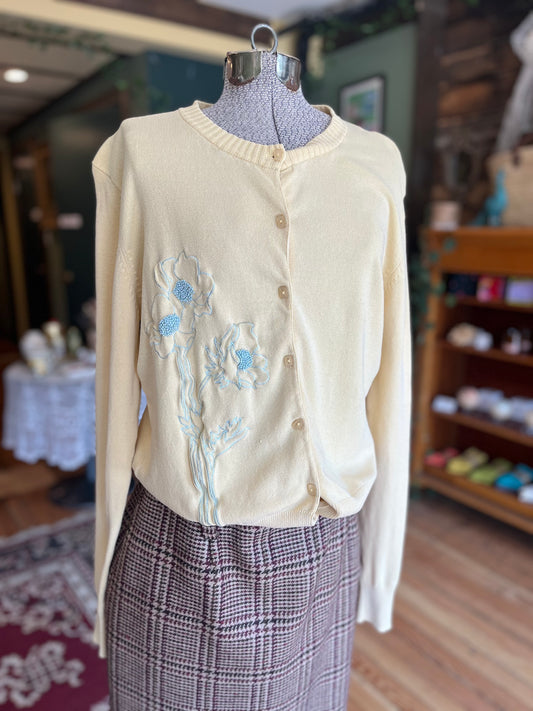 Yellow silk Mac & jac cardi, med