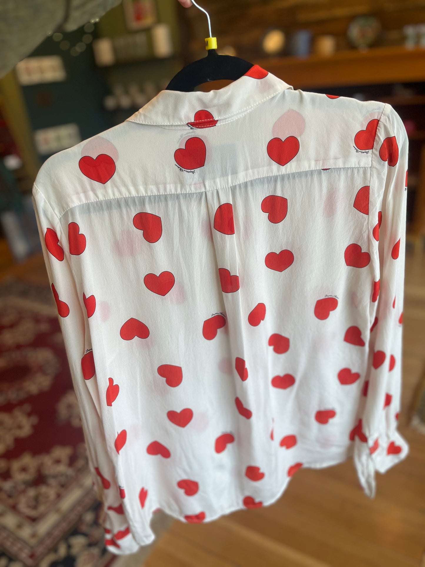 Silk Hearts Blouse, s/m