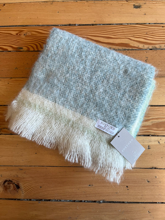 Foxford mohair scarf - blue & green