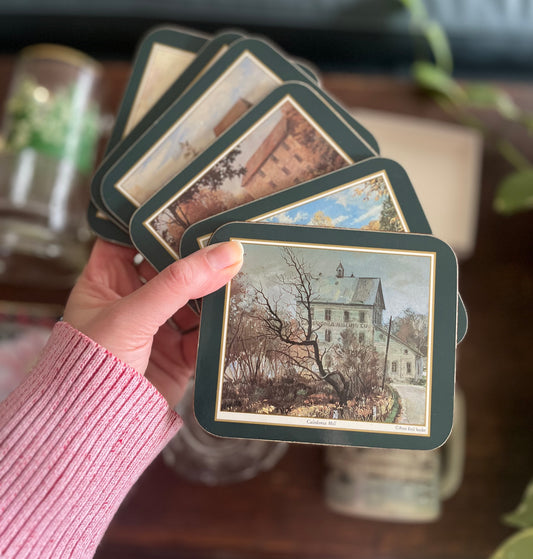 Set of 6 Vintage ‘River Mills’ Coasters