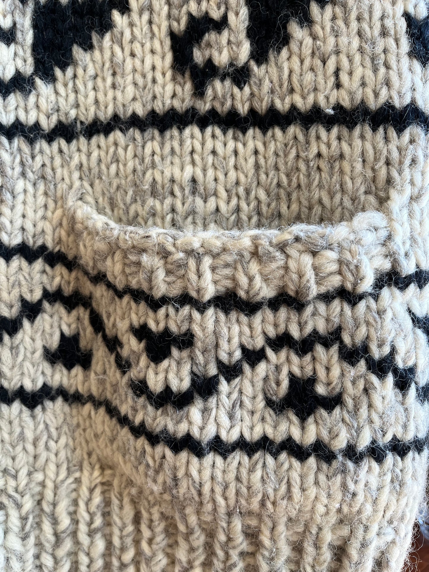 Vintage Knitted Wool Jacket (Cowichan style), M/L