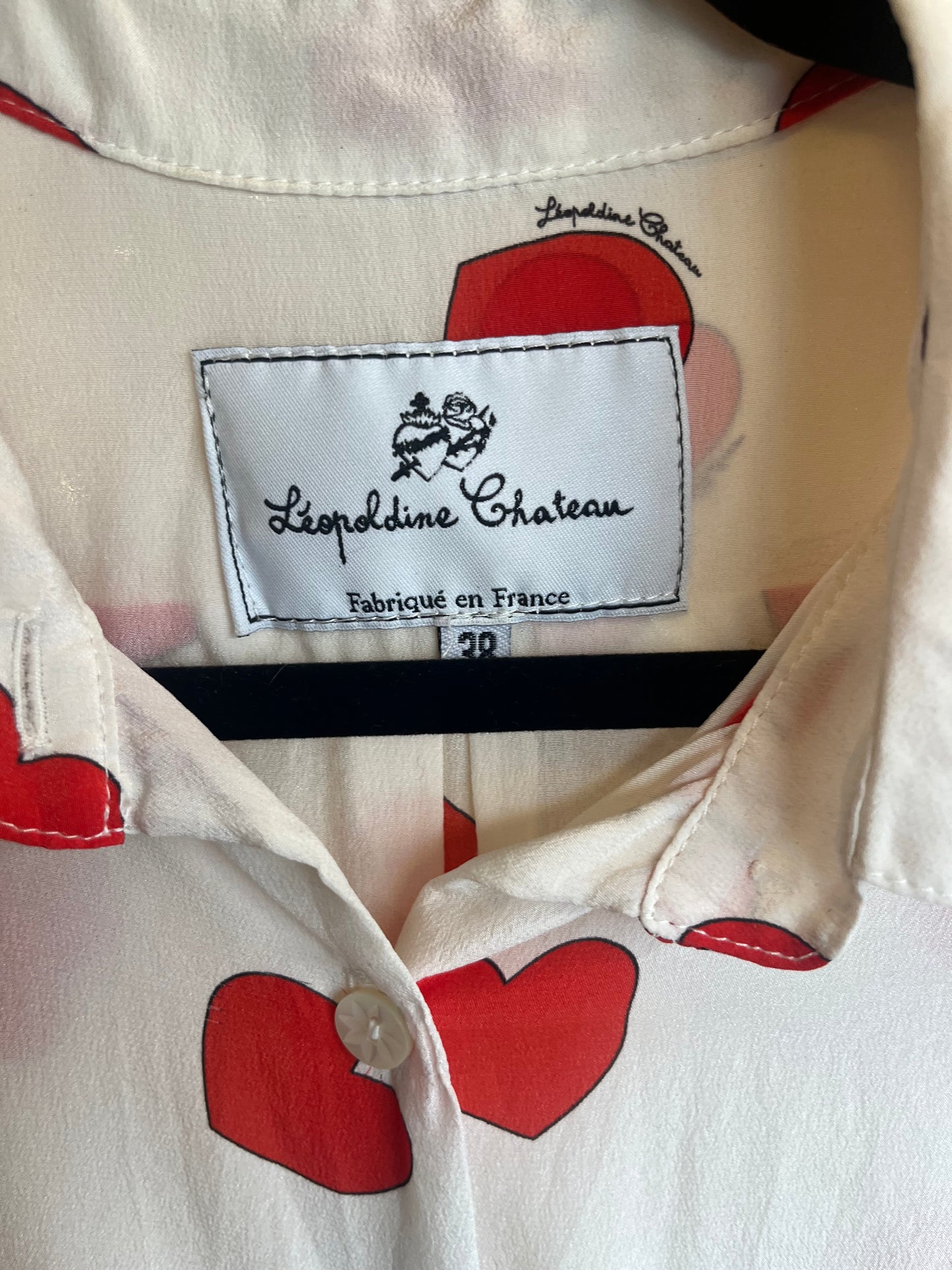 Silk Hearts Blouse, s/m