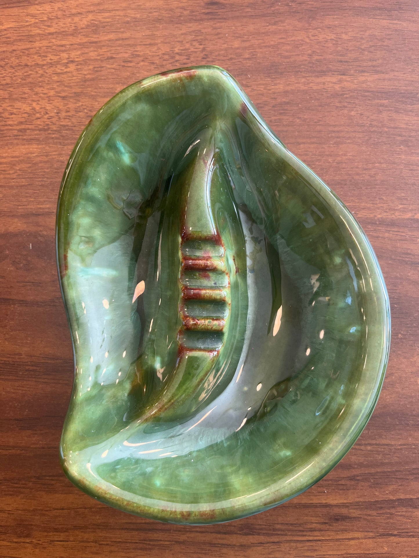 Green ceramic ashtray