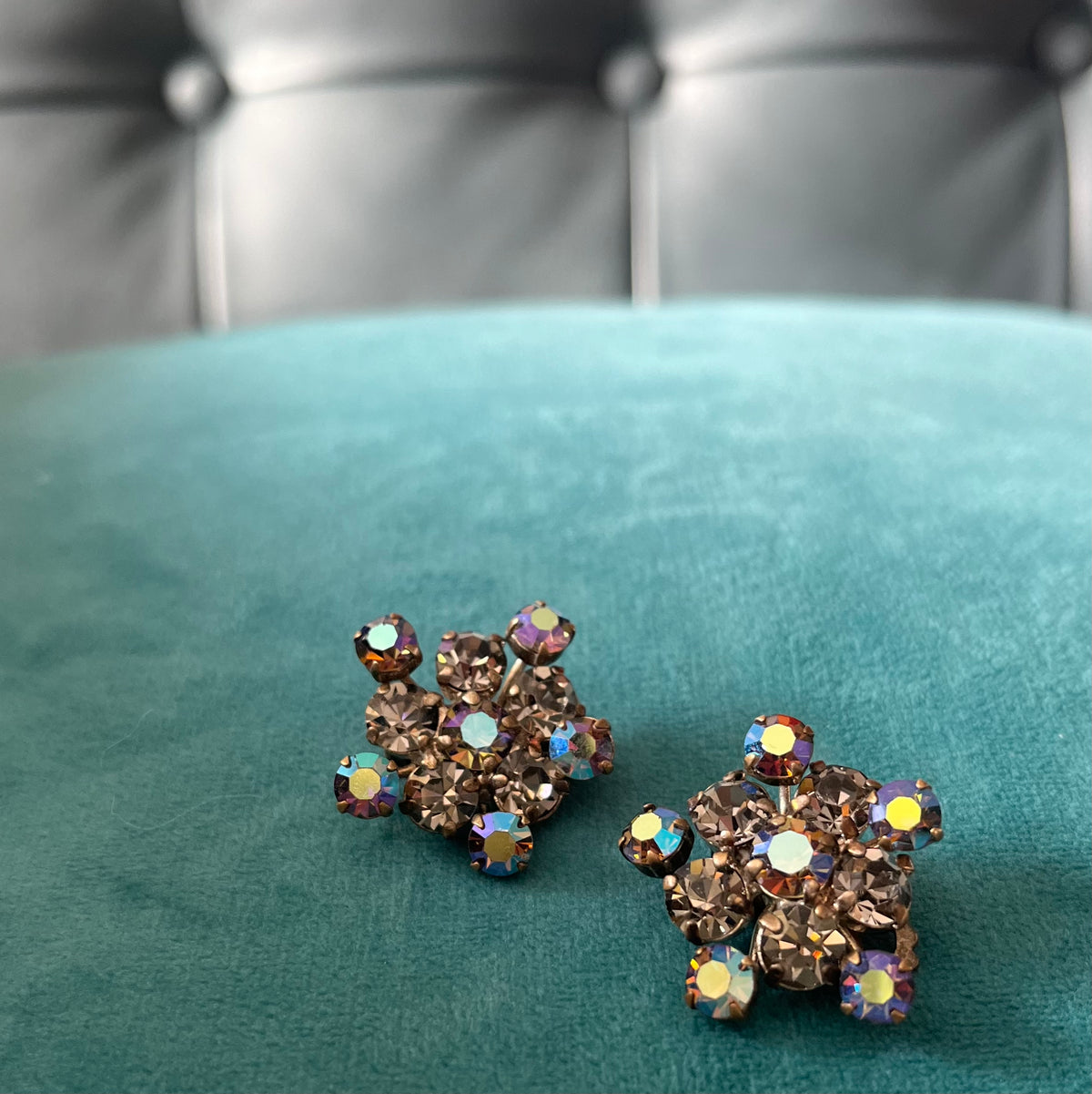 Vintage 1940’s Austrian Rhinestone Clip-on Earrings