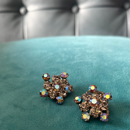 Vintage 1940’s Austrian Rhinestone Clip-on Earrings