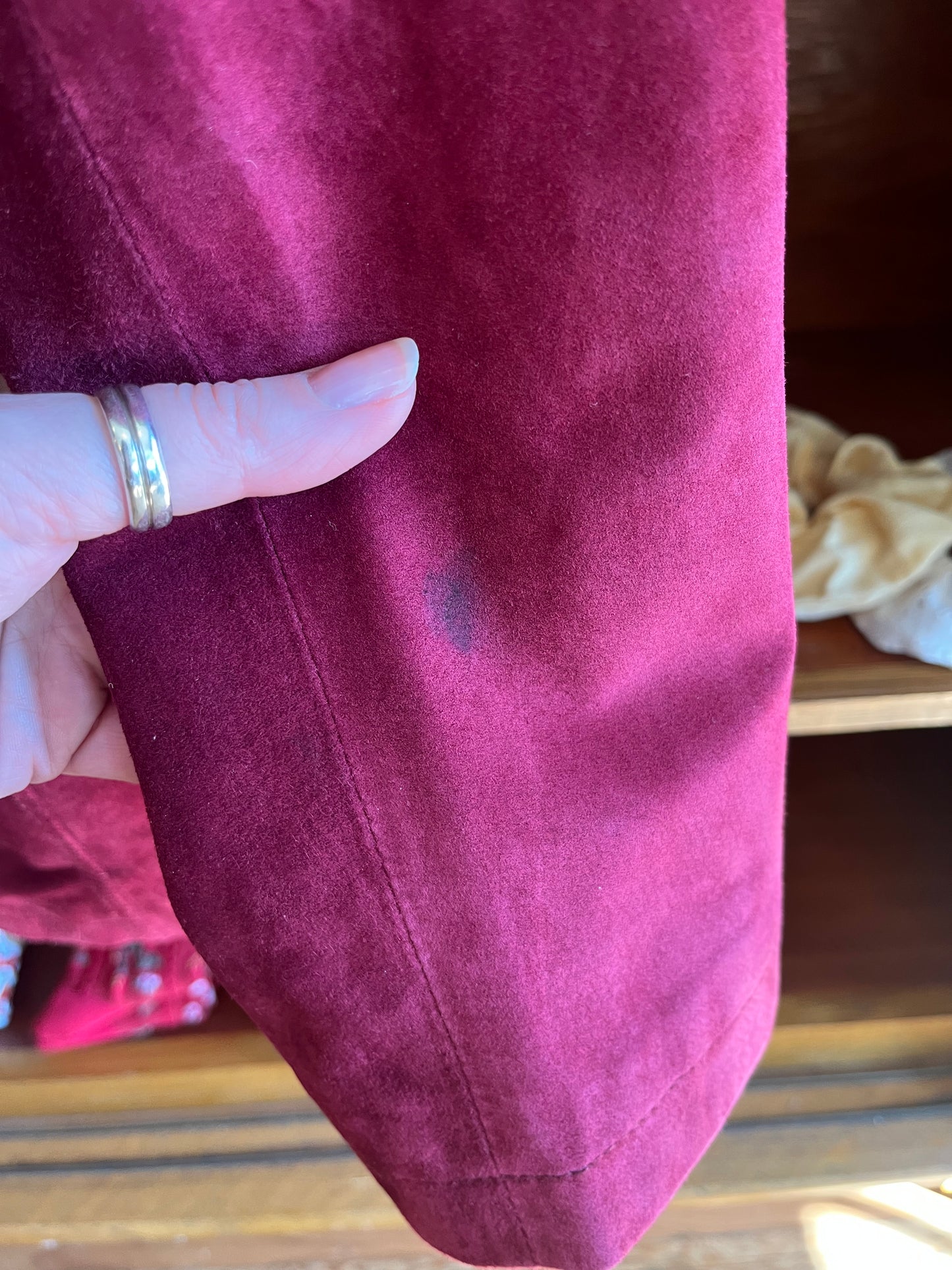 Non vintage Danier red suede jacket, large
