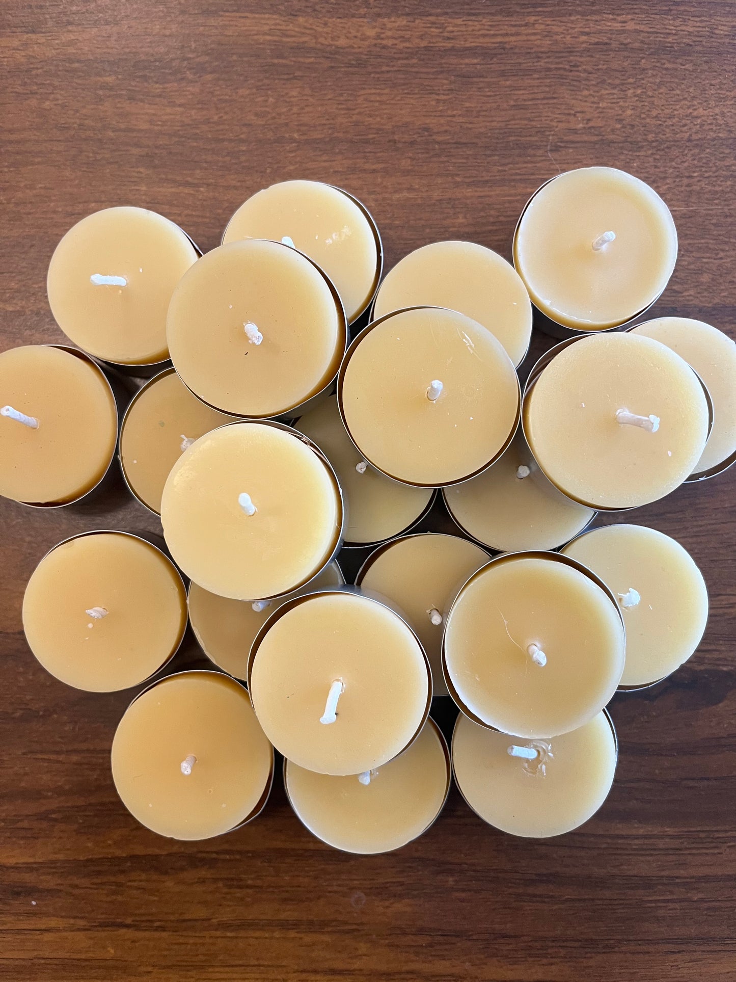 Five of Hearts beeswax tea lights