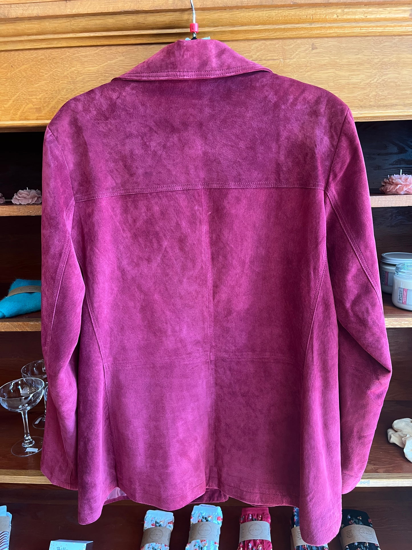 Non vintage Danier red suede jacket, large