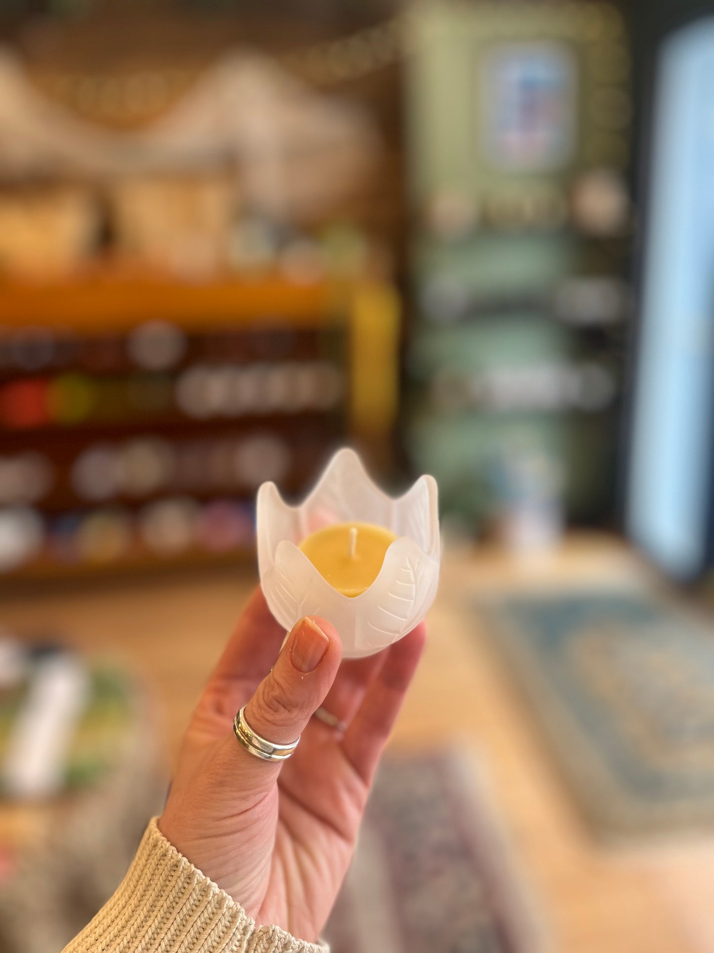 Five of Hearts beeswax tea lights