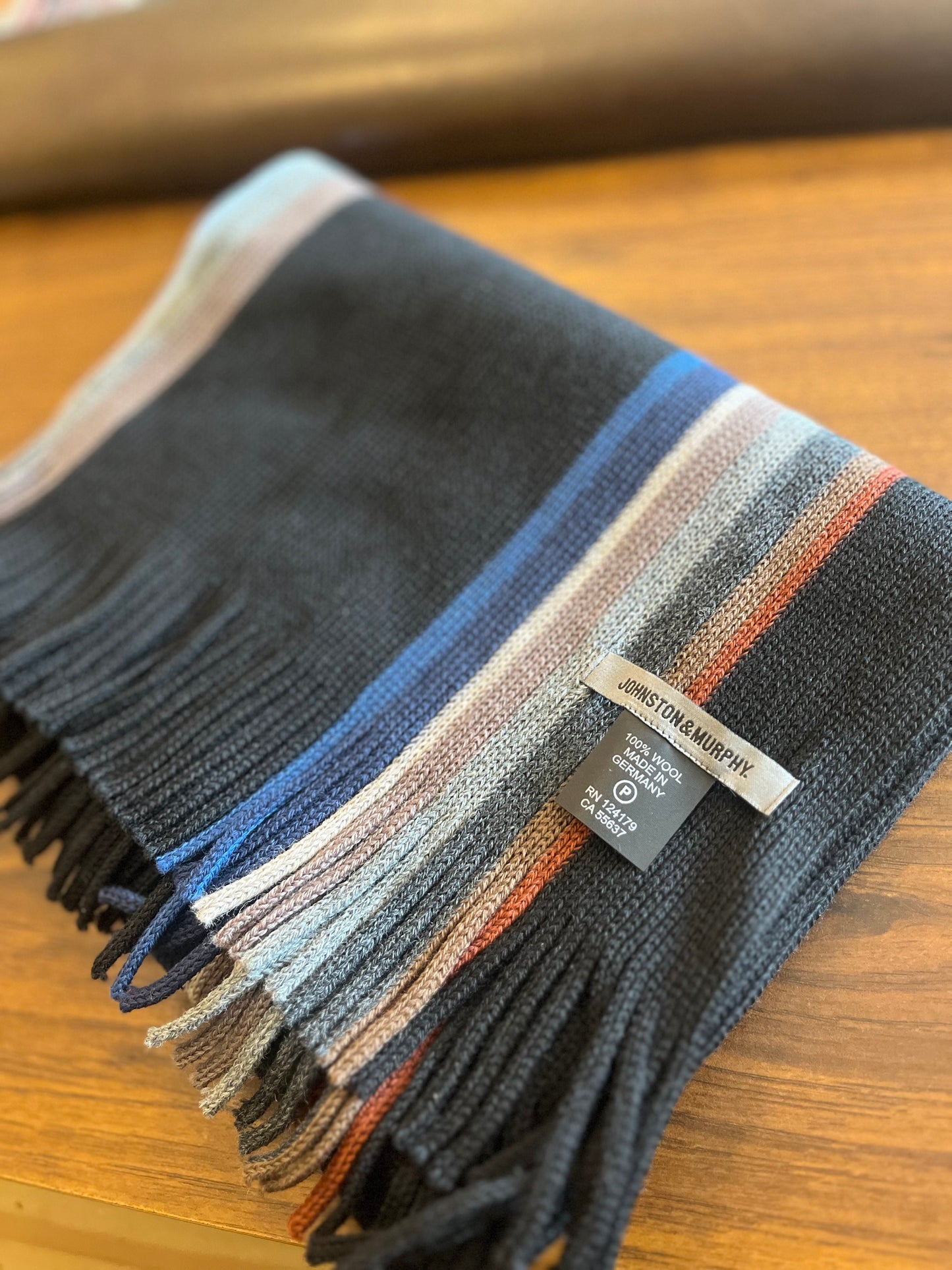 Sale!  Johnston & Murphy Wool Striped Scarf