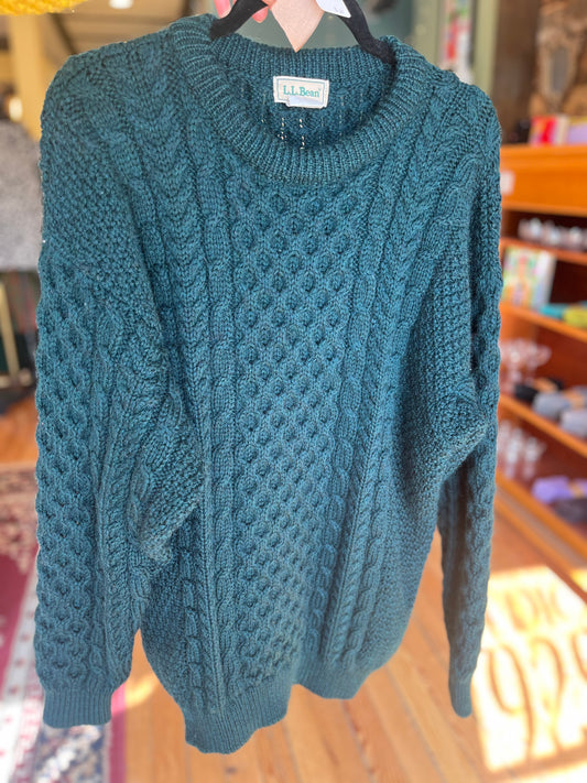 Vintage L.L. Bean dark green wool sweater, xl